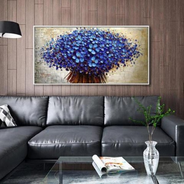 Vase med blå blomster | 50x100cm