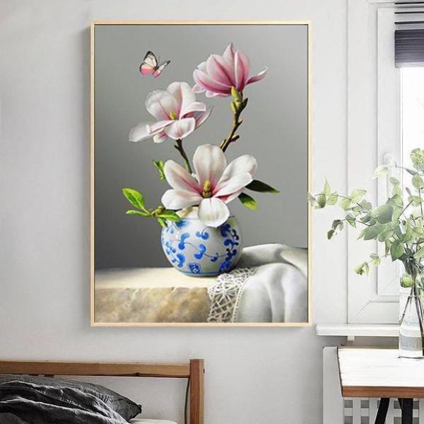Blomster i vase | 50x70cm