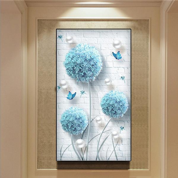 Blå blomsterløk | 50x80cm