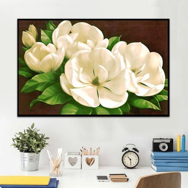 Hvite blomster fra 50x80cm