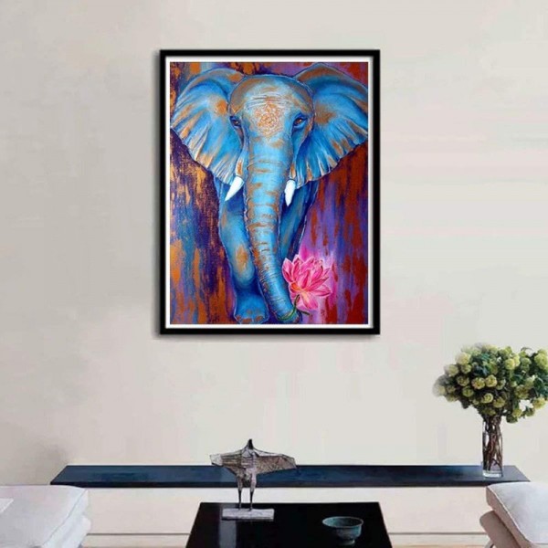 Fargerik elefant fra 50x70cm