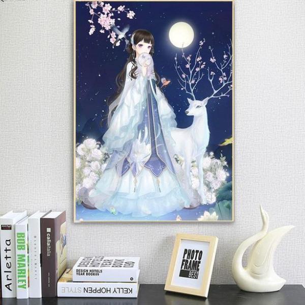 Jente med hjerte fra 50x70cm