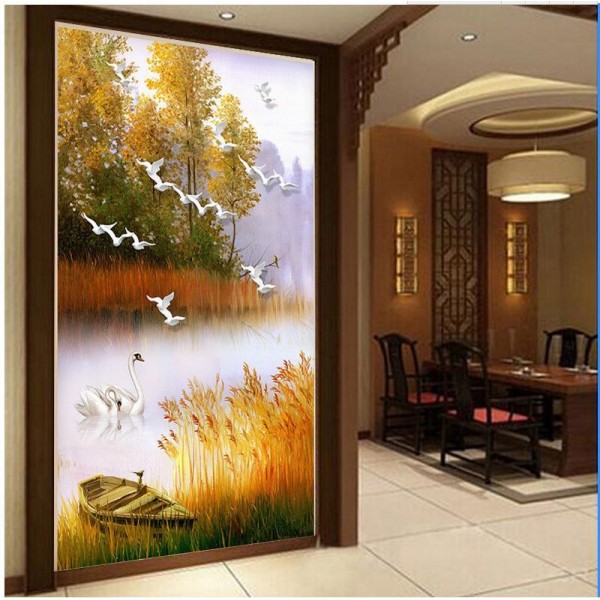 Svaner i sjøen fra 50x90cm