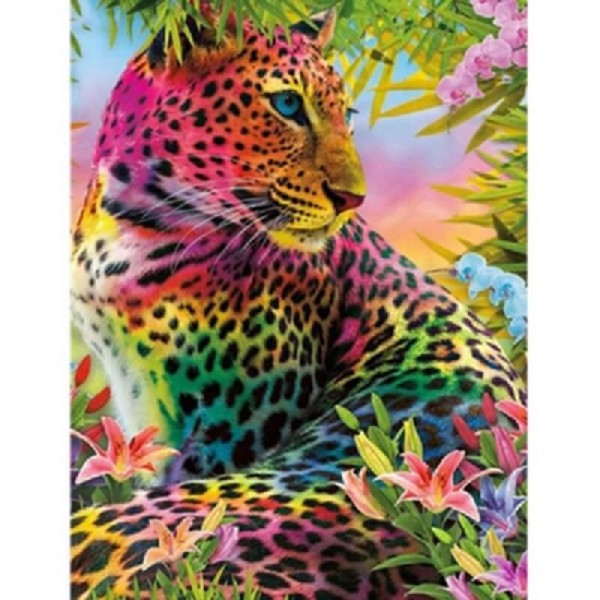 Regnbuefarget leopard