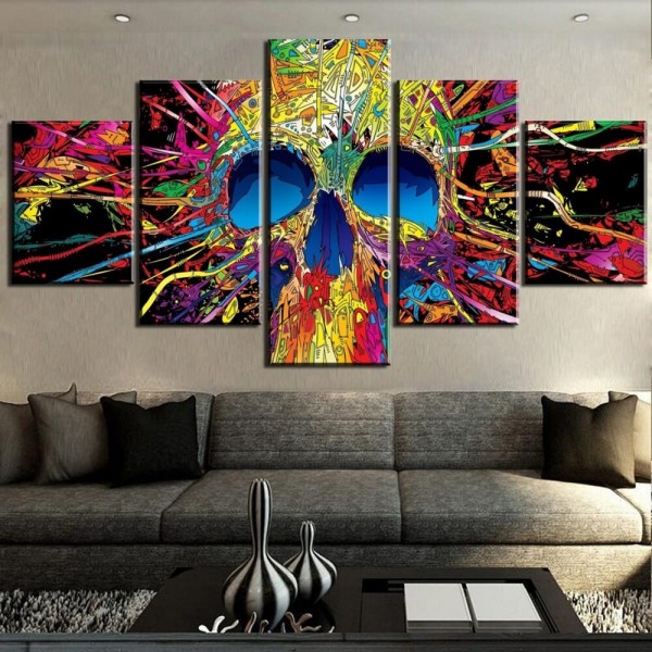 Hodeskalle med farger | 5 deler