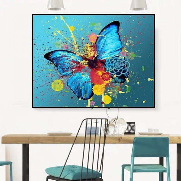 Blå sommerfugl fra 50x70cm