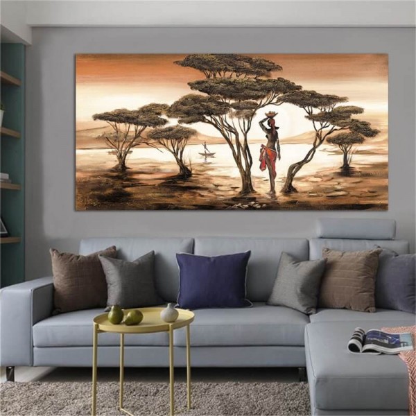 Afrikansk maleri fra 50x100cm