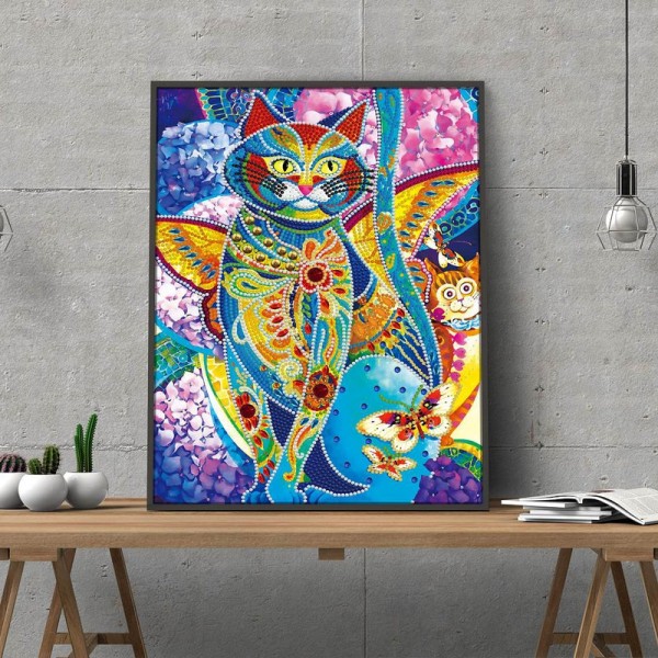 Katt | Selvlysende 30x40cm