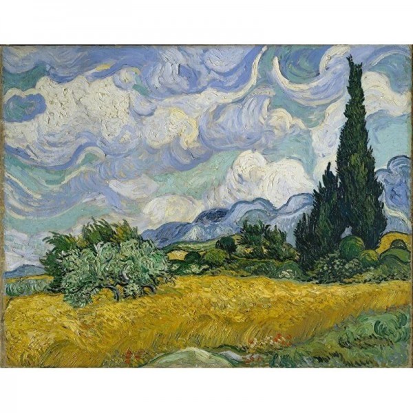 Kornåker med sypresser | Vincent van Gogh