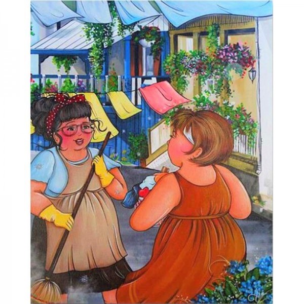 Lubne damer | Prater med naboen