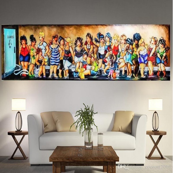 Lubne damer | Toalett kø 40x120cm